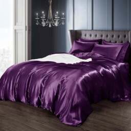 Intimates King Size Purple Satin Bedding Set - Wilko