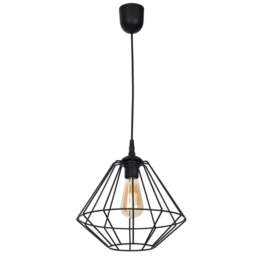 Milagro Colin Black Pendant Lamp 230V - Size: 30 x 30 x 90cm - Wilko - thumbnail 1
