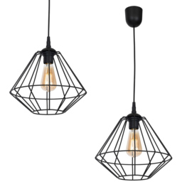 Milagro Colin Black Pendant Lamp 230V - Size: 30 x 30 x 90cm - Wilko - thumbnail 3