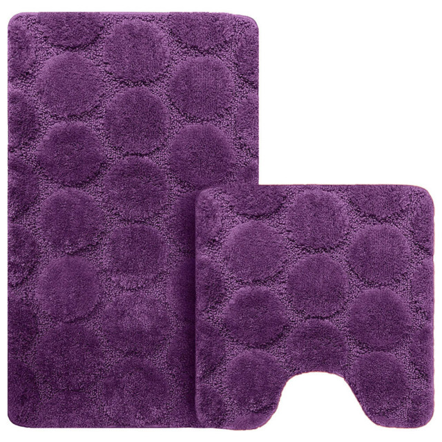 Velosso Cobla Purple Bath Mat Set - Size: 50 x 80 x 1cm - Wilko - image 1