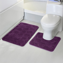 Velosso Cobla Purple Bath Mat Set - Size: 50 x 80 x 1cm - Wilko - thumbnail 3