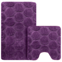 Velosso Cobla Purple Bath Mat Set - Size: 50 x 80 x 1cm - Wilko