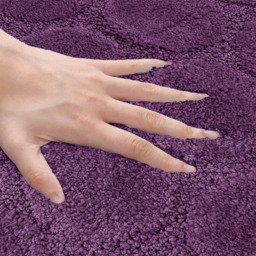 Velosso Cobla Purple Bath Mat Set - Size: 50 x 80 x 1cm - Wilko - thumbnail 5