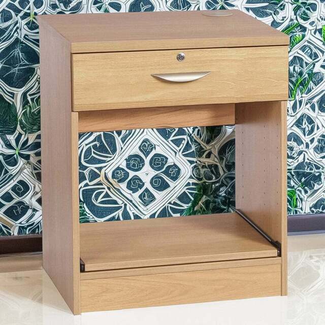 R White Cabinets Single Drawer Printer Desk Stand Brown - Size: 72.8 x 60 x 54cm - Wilko - image 1