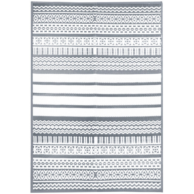 Charles Bentley Tribal Lightweight Waterproof Indoor/Outdoor Rug Grey 170x120cm - Size: 120 x 170cm - Wilko - image 1