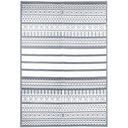 Charles Bentley Tribal  Lightweight Waterproof Indoor/Outdoor Rug Grey 170x120cm - Size: 120 x 170cm - Wilko - thumbnail 1