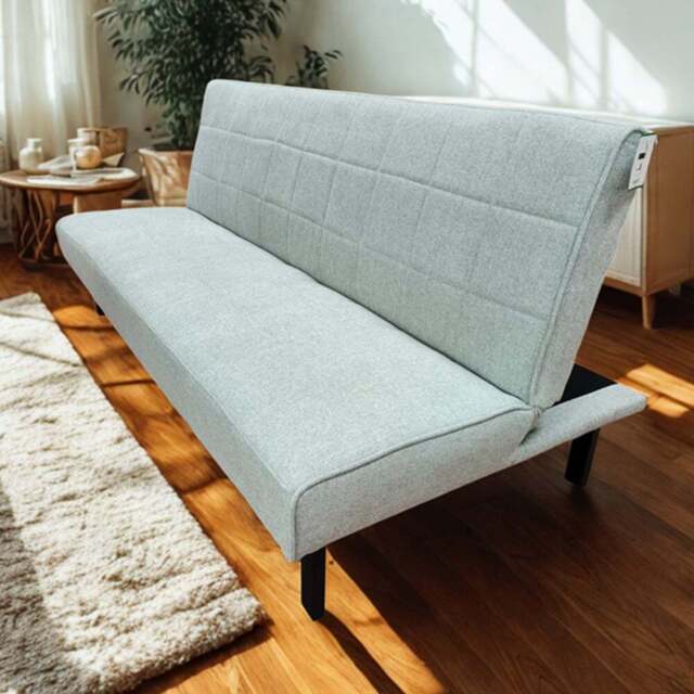 DS Living The Tivona 2 Seater Silver Woven Fabric Sofa Bed - Wilko - image 1