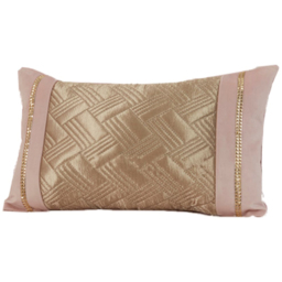 Rapport Home Capri Blush and Gold Filled Boudoir Cushion - Size: 32 x 57cm - Pink - Wilko - thumbnail 1