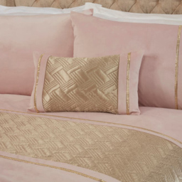 Rapport Home Capri Blush and Gold Filled Boudoir Cushion - Size: 32 x 57cm - Pink - Wilko - thumbnail 3