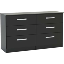 Lynx 6 Drawer Black Chest of Drawers - Birlea - Wilko - thumbnail 3