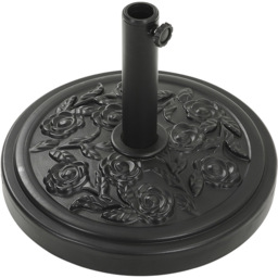 Living and Home 3 Tier Dark Grey Solar LED Crank and Tilt Parasol with Rose Cement Base 3m - Wilko - thumbnail 5