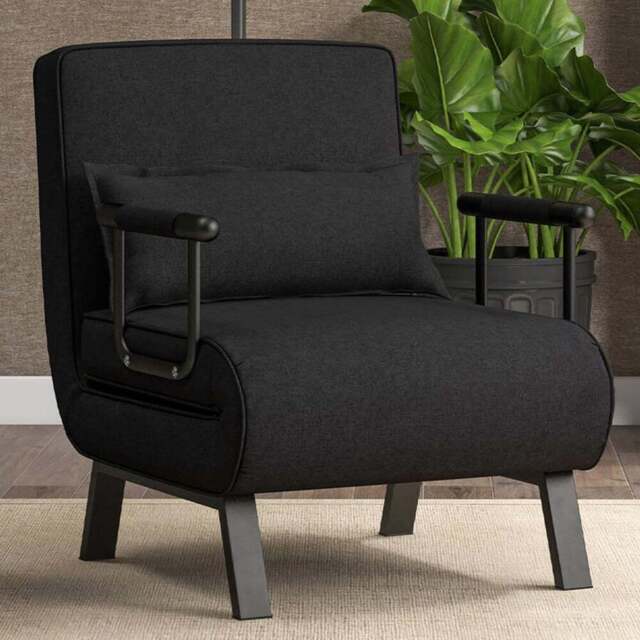 Costway Single Seater Black Sofa Bed - Wilko - image 1