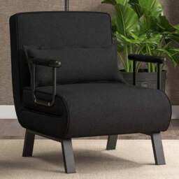 Costway Single Seater Black Sofa Bed - Wilko - thumbnail 1