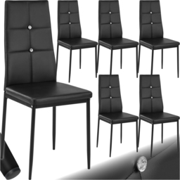 tectake Set of 6 Black Rhinestone Highlight Dining Chairs - Wilko - thumbnail 3