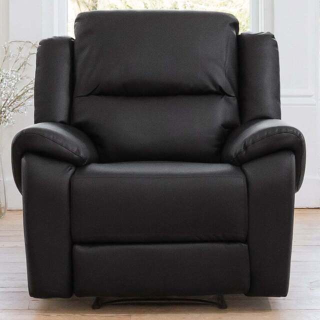 Brookhaven Black Bonded Leather Electric Recliner Chair - Size: Single - Artemis Home - Wilko - image 1