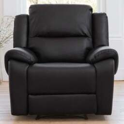 Brookhaven Black Bonded Leather Electric Recliner Chair - Size: Single - Artemis Home - Wilko