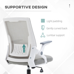 Portland Grey Mesh Swivel Lumbar Support Office Chair - Size: 55 x 60 x 98cm - Wilko - thumbnail 6