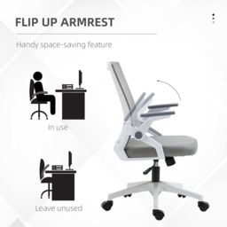 Portland Grey Mesh Swivel Lumbar Support Office Chair - Size: 55 x 60 x 98cm - Wilko - thumbnail 7