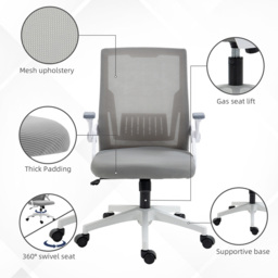 Portland Grey Mesh Swivel Lumbar Support Office Chair - Size: 55 x 60 x 98cm - Wilko - thumbnail 5
