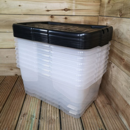Samuel Alexander 42L Storage Box with Lid 8 Pack - Size: 39 x 60 x 26cm - White - Wilko - thumbnail 3