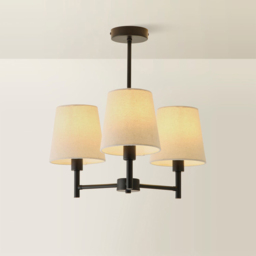 ValueLights Kincaid 3 Arm Tapered Shade Matt Black Chandelier Ceiling Light with Bulb - Size: 45 x 46 x 46cm - Wilko - thumbnail 5
