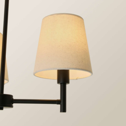 ValueLights Kincaid 3 Arm Tapered Shade Matt Black Chandelier Ceiling Light with Bulb - Size: 45 x 46 x 46cm - Wilko - thumbnail 4