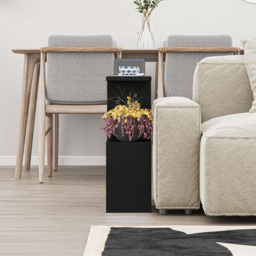 Decortie Homemania 4 Shelf Black Bute Wooden Side Table - Size: 60 x 60 x 19.5cm - Wilko - thumbnail 4