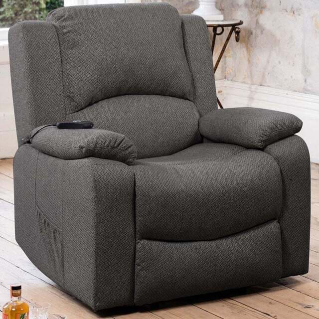 Artemis Home Marldon Dark Grey Massage and Heat Electric Recliner Chair - Size: Single - Wilko - image 1