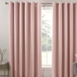 Divante Hoxton Blush Blackout Eyelet Curtains 229cm - Size: W 228 x D 228cm - Wilko - thumbnail 6