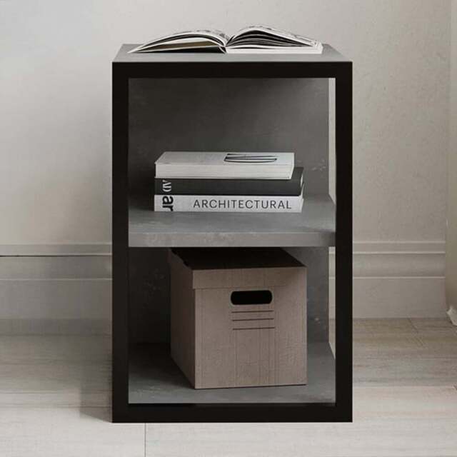 Decortie Echo 2 Shelf Retro Grey Minimalist Modern Side Table - Size: 45 x 30 x 42cm - Wilko - image 1