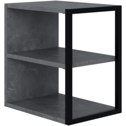 Decortie Echo 2 Shelf Retro Grey Minimalist Modern Side Table - Size: 45 x 30 x 42cm - Wilko - thumbnail 3