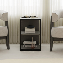 Decortie Echo 2 Shelf Retro Grey Minimalist Modern Side Table - Size: 45 x 30 x 42cm - Wilko - thumbnail 5
