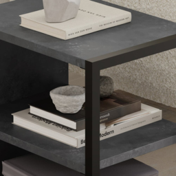 Decortie Echo 2 Shelf Retro Grey Minimalist Modern Side Table - Size: 45 x 30 x 42cm - Wilko - thumbnail 4