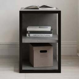 Decortie Echo 2 Shelf Retro Grey Minimalist Modern Side Table - Size: 45 x 30 x 42cm - Wilko - thumbnail 1