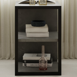 Decortie Echo 2 Shelf Retro Grey Minimalist Modern Side Table - Size: 45 x 30 x 42cm - Wilko - thumbnail 7