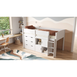Flair Loop White Mid Sleeper Bed with Storage and Reversible Ladder - Size: 115 x 109 x 198cm - Wilko - thumbnail 4
