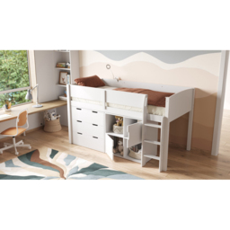 Flair Loop White Mid Sleeper Bed with Storage and Reversible Ladder - Size: 115 x 109 x 198cm - Wilko - thumbnail 3
