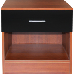 Brooklyn Single Drawer Walnut and Black High Gloss Bedside Table - Wilko - thumbnail 5