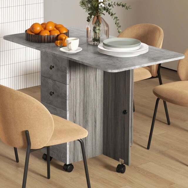 Portland 6 Seater Extendable Dining Table Light Grey - Wilko - image 1
