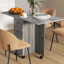 Portland 6 Seater Extendable Dining Table Light Grey - Wilko