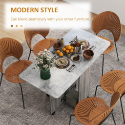 Portland 6 Seater Extendable Dining Table Light Grey - Wilko - thumbnail 5
