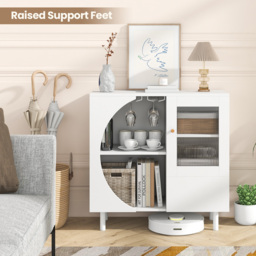 Costway 2 Door 2 Shelf White Kitchen Sideboard - Size: 93 x 44 x 22cm - Wilko - thumbnail 5