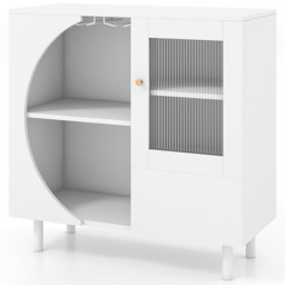 Costway 2 Door 2 Shelf White Kitchen Sideboard - Size: 93 x 44 x 22cm - Wilko - thumbnail 3