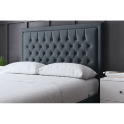 DS Living Allegra King Size Steel Upholstered Bed Frame with Headboard - Grey - Wilko - thumbnail 4