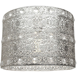 Happy Homewares Antique Silver Acrylic Gem Moroccan Style Chandelier Pendant Shade - Size: 17 x 24 x 24cm - Wilko - thumbnail 4