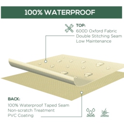 Outsunny Cream Outdoor Patio Furniture Cover 79 x 87 x 152cm - Size: 152 x 87 x 79cm - Wilko - thumbnail 6