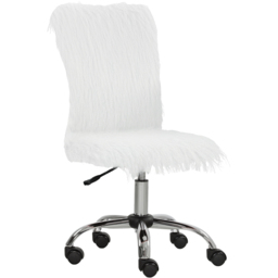HOMCOM White Swivel Armless Makeup Vanity Chair - Size: Single - Wilko - thumbnail 3