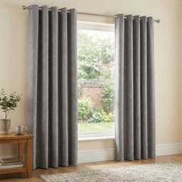My Home Taylor Silver Blackout Eyelet Curtains 229cm - Size: W 228 x D 228cm - Wilko - thumbnail 7