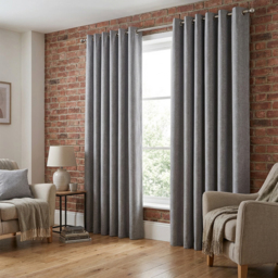 My Home Taylor Silver Blackout Eyelet Curtains 229cm - Size: W 228 x D 228cm - Wilko - thumbnail 3