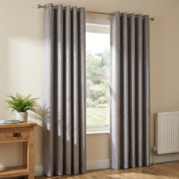 My Home Taylor Silver Blackout Eyelet Curtains 229cm - Size: W 228 x D 228cm - Wilko - thumbnail 5